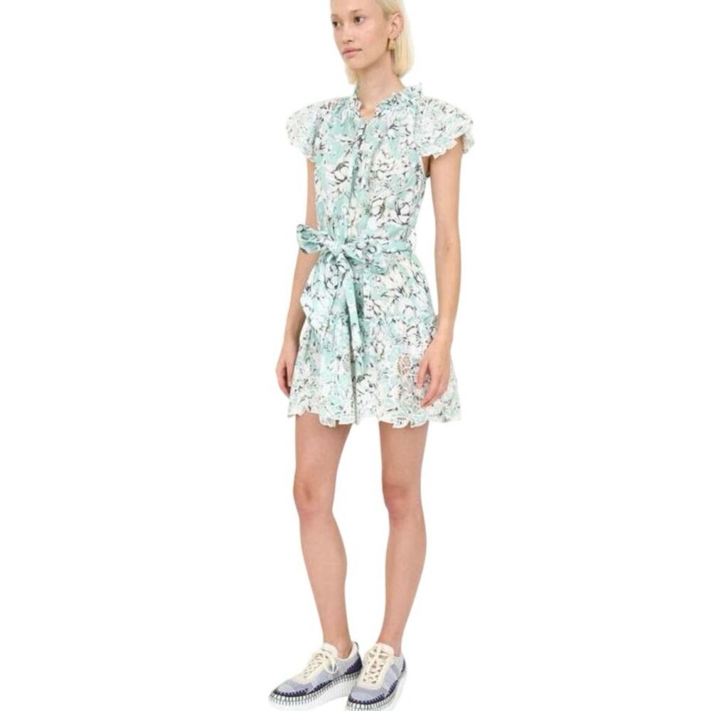 Christy Lynn Lisa Teal Floral Mini Dress Size Small